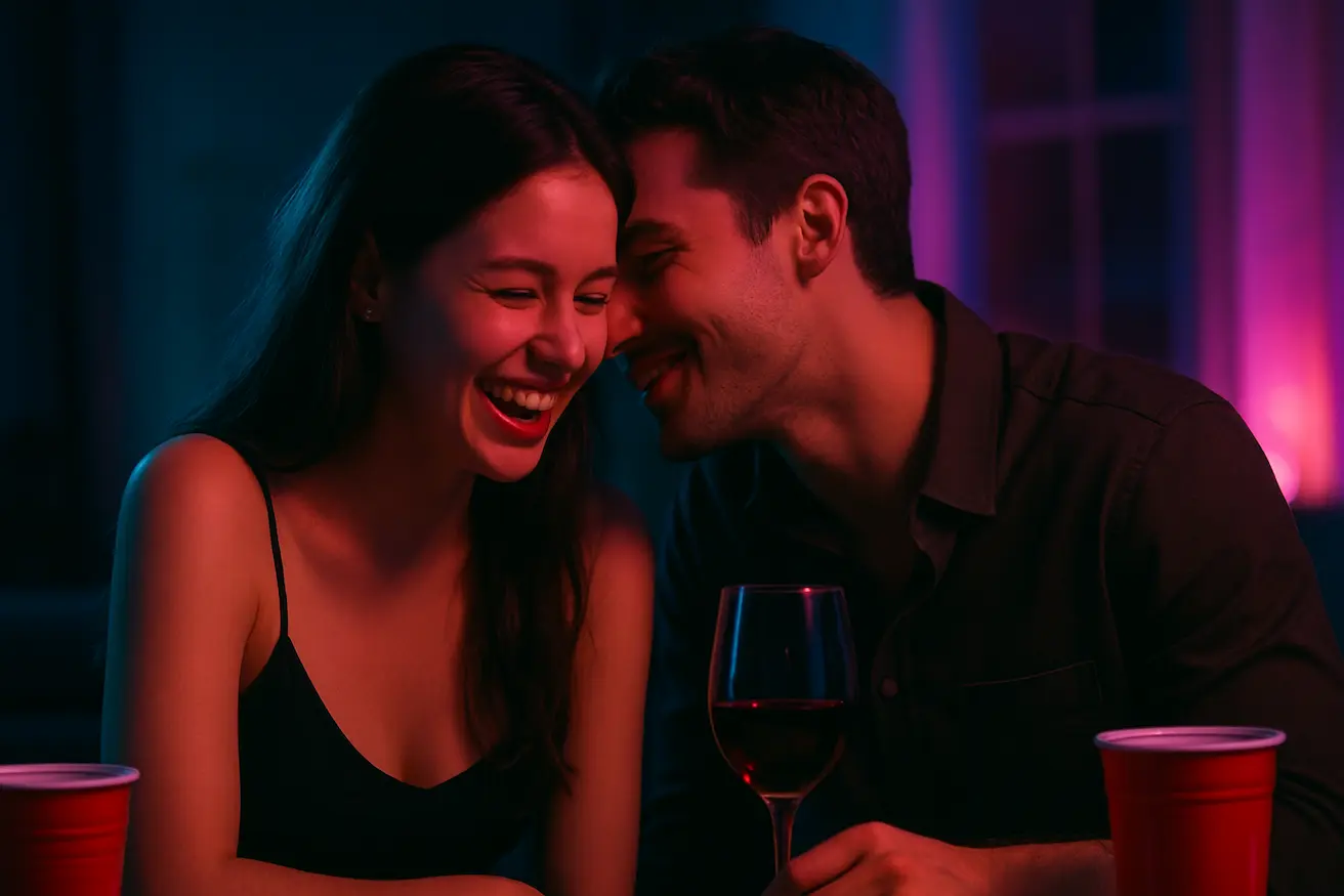 Couple playing Truth or Dare game