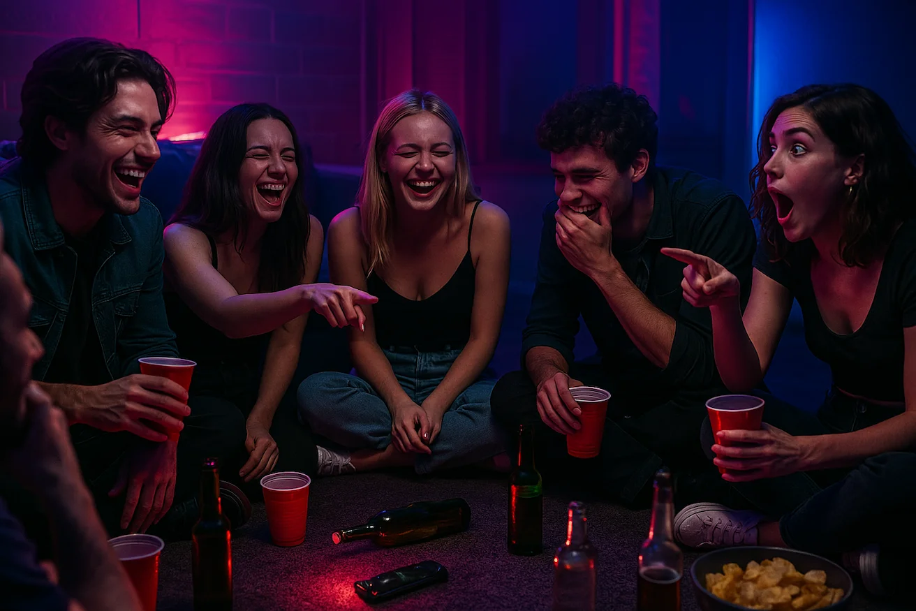 Friends playing the Truth or Dare game