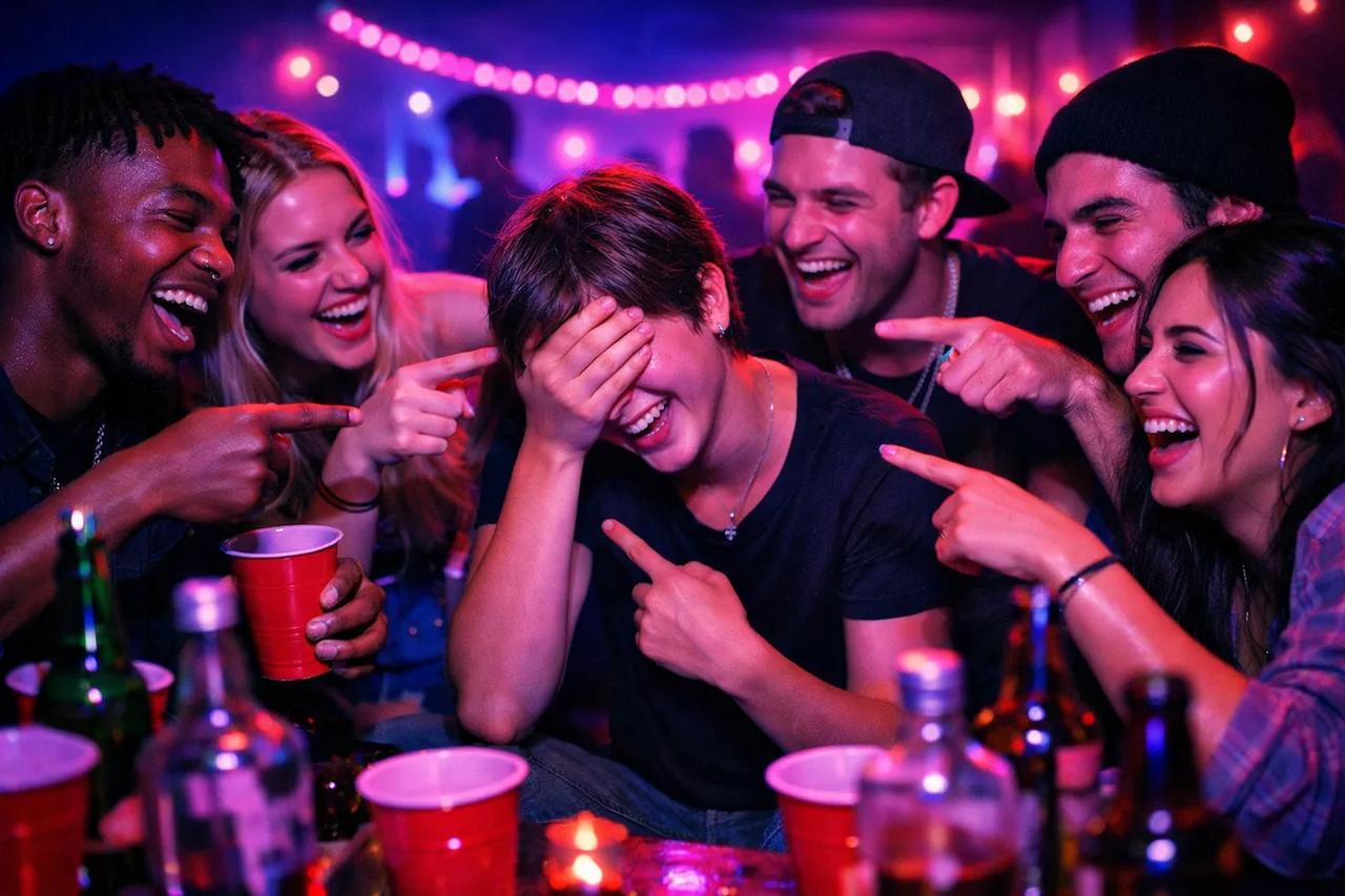 Amis jouant au jeu Qui pourrait