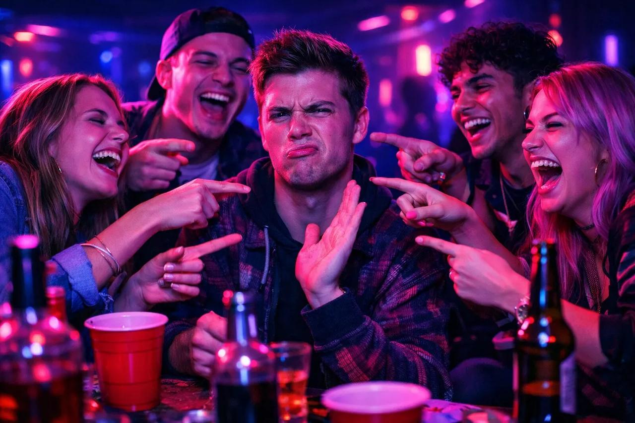 Amis jouant au jeu Qui pourrait, ambiance drôle