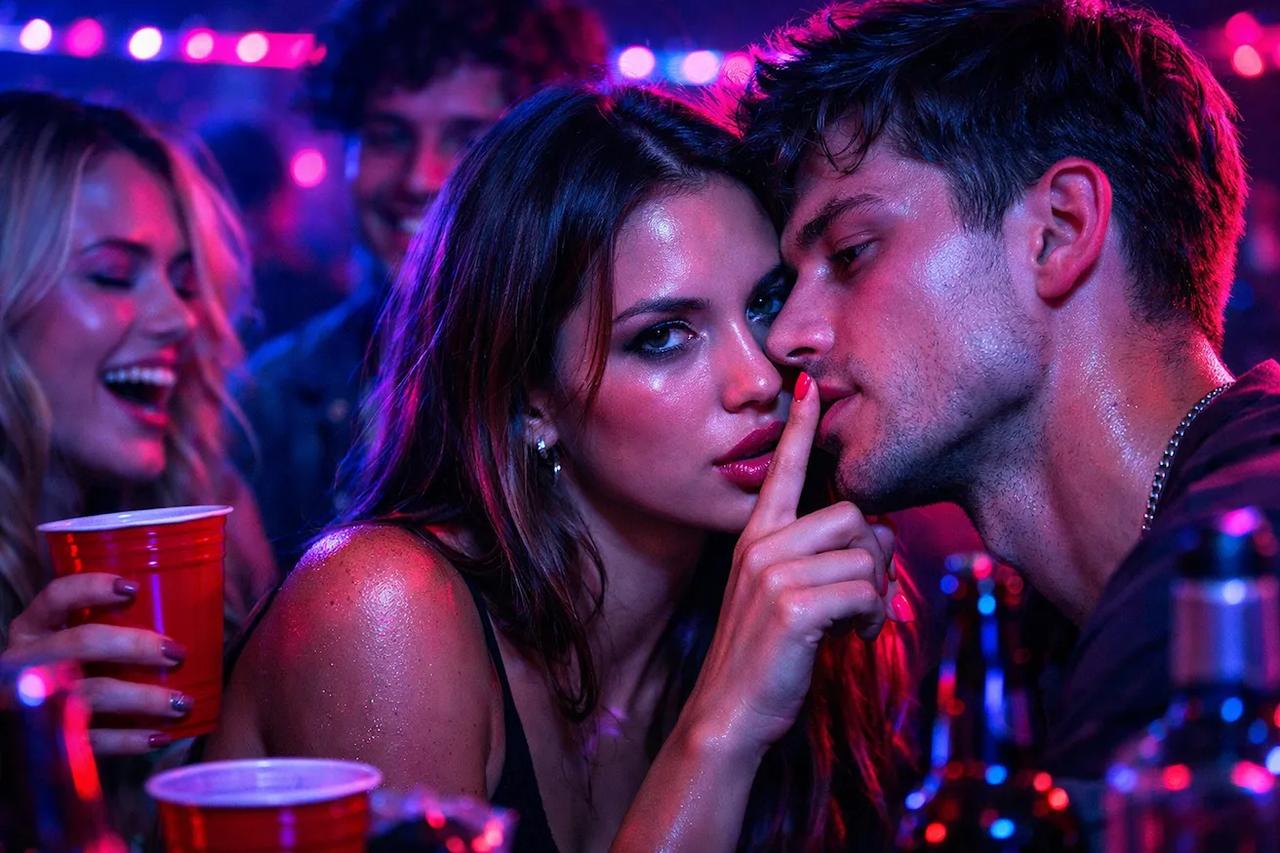 Amis jouant au jeu Baisse un doigt si HOT