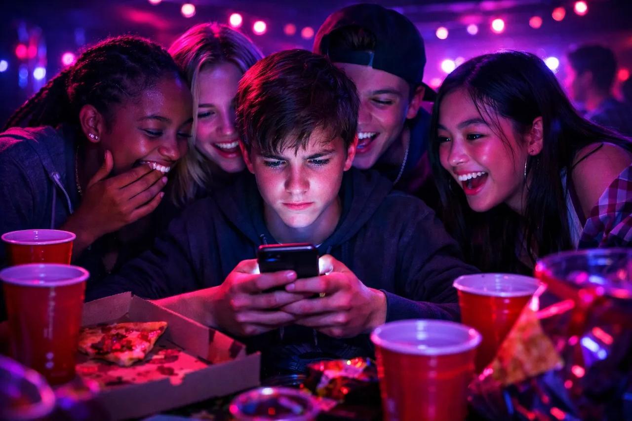 Amis jouant au jeu Action ou Vérité Ados