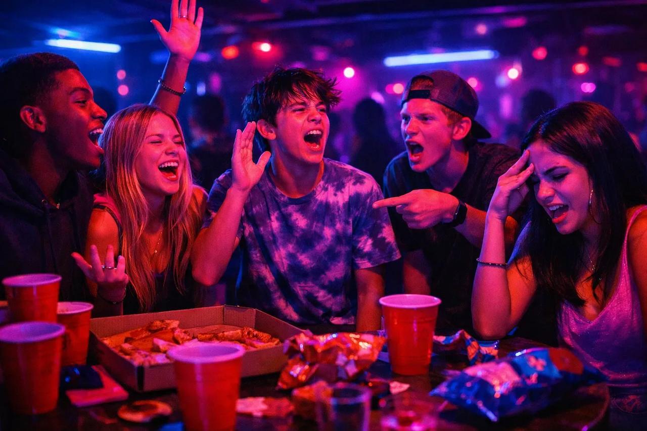 Amis adolescents jouant au jeu Tu Préfères