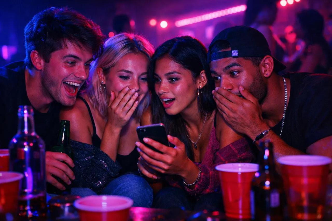 Amis jouant au jeu C'est un 10 mais