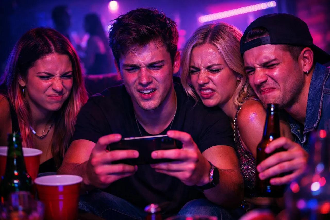 Amis jouant au jeu C'est un 10 mais version hard