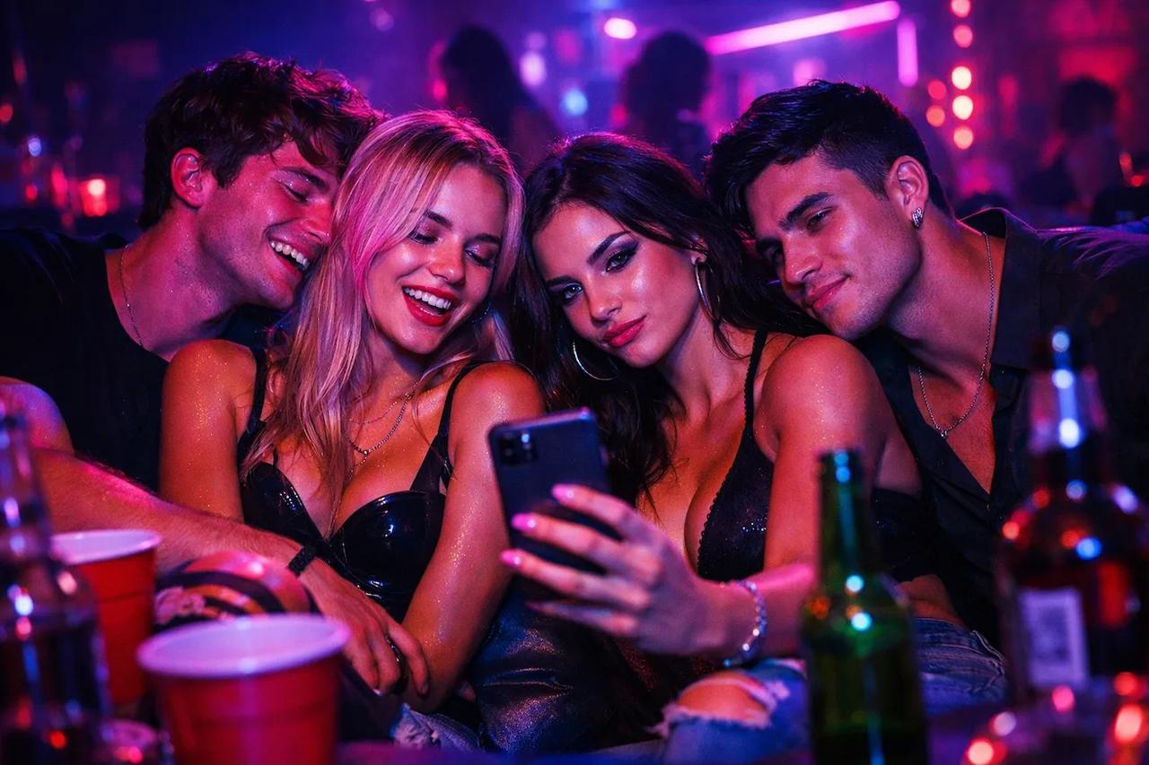 Amis sexy jouant au jeu C'est un 10 mais version hot