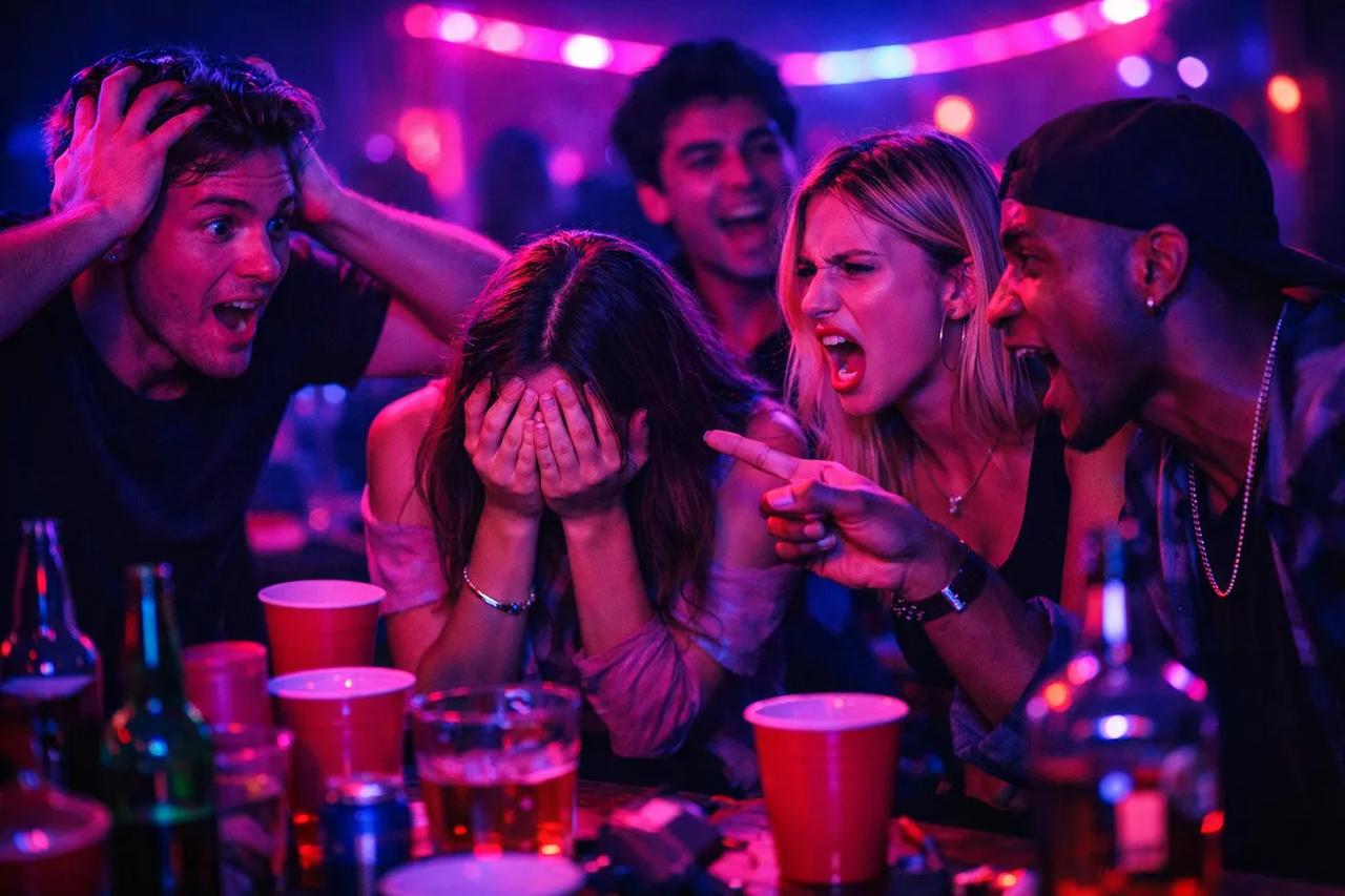 Amis jouant au jeu Tu préfères impossible