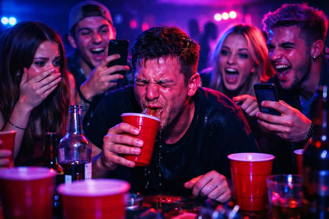 Amis jouant au jeu Action ou Vérité extrême