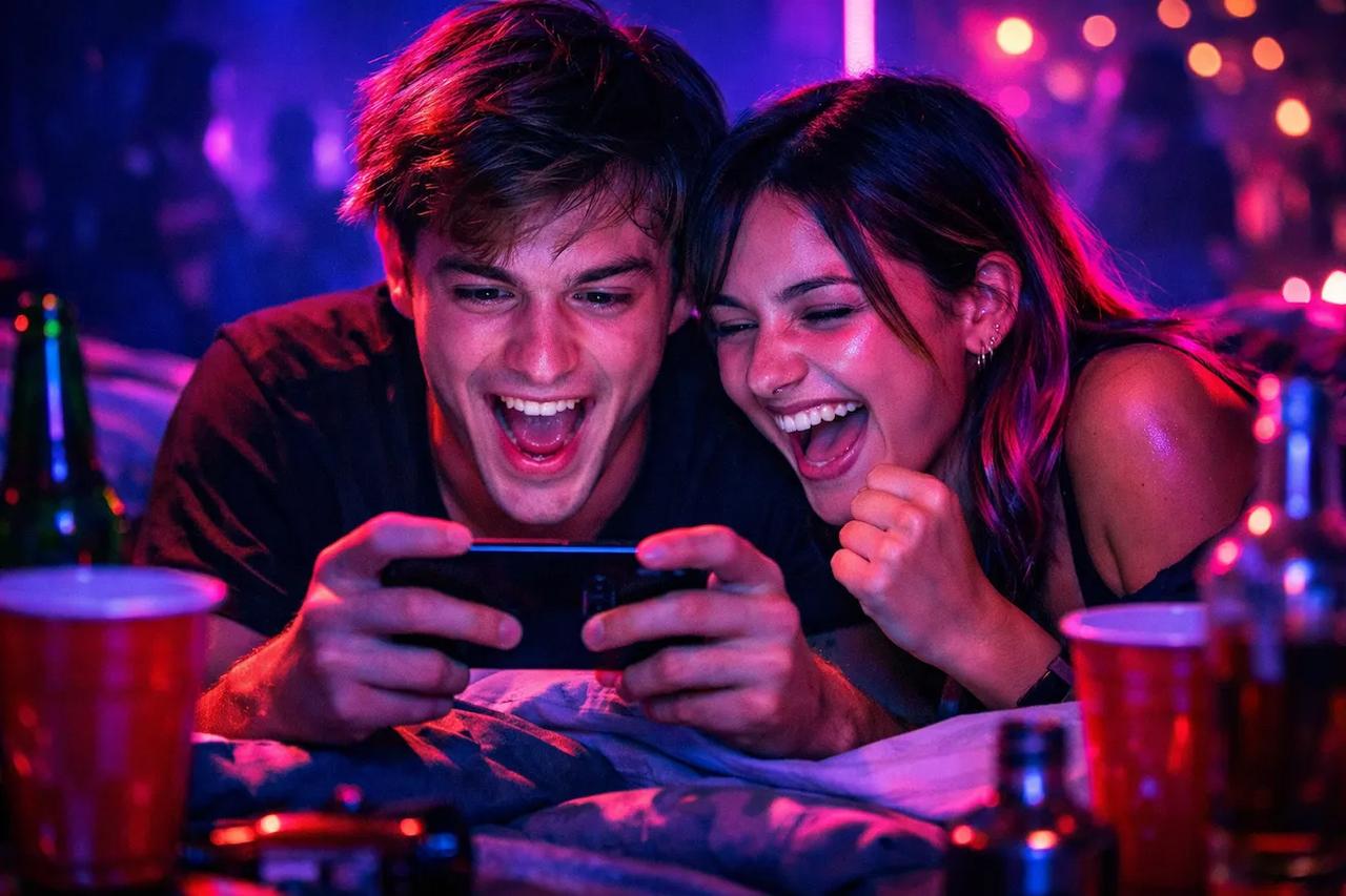 Couple jouant au jeu C'est un 10 mais